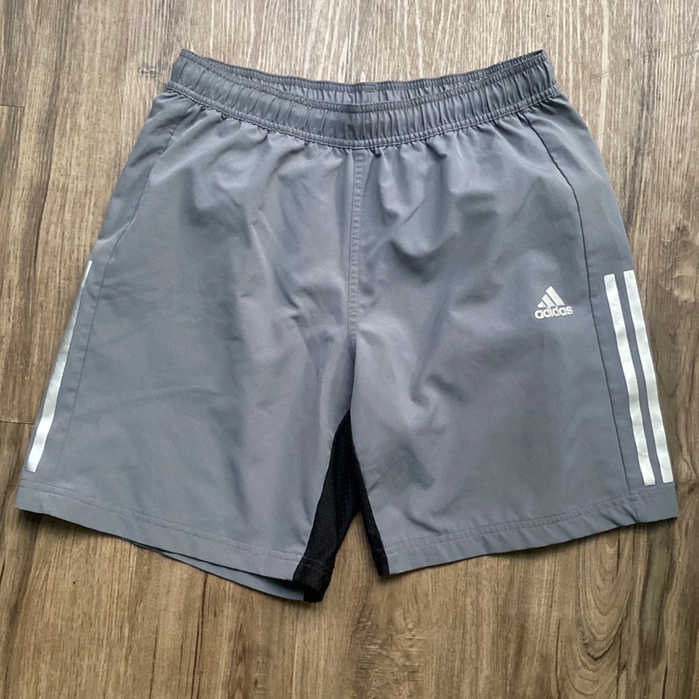 Adidas Climacool Mens Shorts Medium Gray Drawstrings Zip Pocket